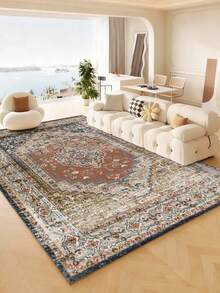 European Style Indoor Decorative Large Rug, Pearl Velvet Material Washable Bottom Indoor Carpet, Living Room Rug, Sofa Rug, Bedroom Rug, Non-Slip Bedside Mat, Dining Room & Kitchen Rug, Office Chair Pad, Entrance Mat, Outdoor Picnic Mat, Outdoor Camping Blanket - Multicolor-4 - View 14