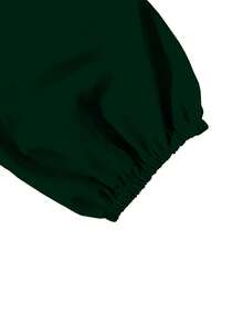 Áo kiểu nữ tay phồng cổ chữ V màu trơn hiệu WangXin, chất liệu mềm mại thoải mái, phù hợp cho nhiều dịp, là item không thể thiếu cho cả bốn mùa xuân. - Màu xanh lá cây đậm - Xem 6