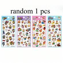 正品蜡笔水晶泡沫贴纸，可爱卡通人物，俏皮可爱，适用于树脂涂层奖励贴纸，可用于装饰笔记本和手机，增添趣味设计。