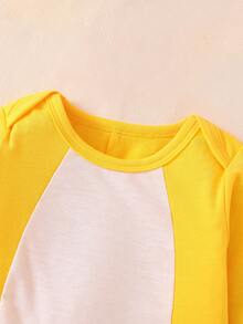 Infant/Toddler Baby Spring Long Sleeve Snap-Up Bodysuit, Cute Chick Design, Suitable For Everyday Wear Or Photo Shoots - Yellow - View 8