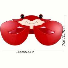 1 Funny Crab Birthday Party Glasses - Red Crab Eye Design, Rich Expression, Lightweight Plastic Material - Multicolor - View 6