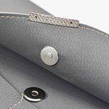 - Carpeta de archivos, organizador de documentos, impermeable, portafolios de piel con 3 bolsillos, sobres de archivo para papel tamao A4 con cierre magntico de botn a presin gris - Gris + 1 - Ver 4