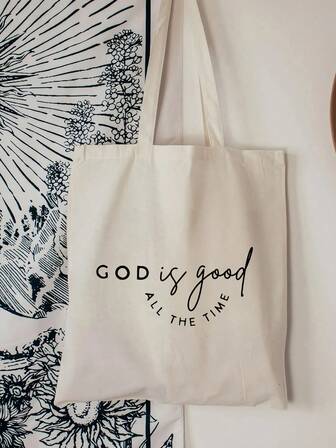 Christian Tote Bag, Vintage Bible Verse Printed Tote Bag & Handbag, Christian Gift, Large Capacity Fashionable And Durable Shoulder Bag School Bag Travel Bag Beach Bag Work Bag, Suitable For Outdoor Picnic, Party, Travel, Shopping, Perfect For Christmas Gifts, Stocking Fillers, Teacher Gifts, Men's Christmas Gifts.