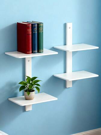 1pc Invisible Bookshelf, Multipurpose Shelf Decor, Hidden Floating Storage Rack, Iron Art Display Shelf For Home, Living Room, Study, Wall Decoration, Figurine Display