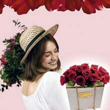 D4 Pcs White Flower Box Paper Bouquet Storage Bucket Hand Bag With Metal Chain Waterproof Florist Flower Boxes For Gifts Wrapping Plies - 白色 - 查看 4