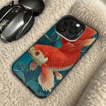 Funda de Teléfono Color Azul Patrón de Peces Koi y Texto para Modelos de  y  Adecuada para Todas las Cuatro Estaciones Opción de Regalo Ideal - Plateado - Ver 5