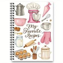 1 pieza Tamaño A5, 50 hojas 100 páginas Cuaderno espiral con portada de recetas colorida en blanco con líneas, adecuado para entusiastas de la cocina - Planificación de comidas DIY y recetas familiares, con diseño de cocina vibrante, perfecto para coleccionar recetas, material de portada de papel con encuadernación espiral, perfecto para la decoración de la cocina del hogar, portada blanda - 1 libro de cocina a color para entusiastas de la cocina. - Ver 2