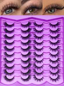 20 Pasang Bulu Mata Palsu Sintetis Berbentuk Salib 13mm, Halus dan Lembut, Bulu Mata Imitasi Mink Buatan Tangan, Langsung Menampilkan Daya Tarik yang Menawan. Dapat Digunakan Kembali, Nikmati Keseruan Mode. Mendukung Kustomisasi DIY. - Hitam - View 2