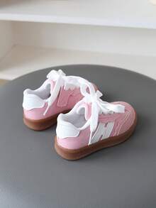 1双儿童时尚滑板鞋，儿童休闲运动鞋，四季新款，幼儿学步鞋 - 粉色 - 查看 6