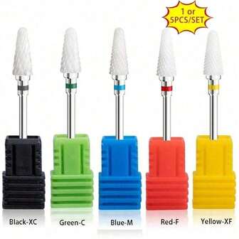 1 o 5 piezas Broca de taladro de cerámica eléctrica - Herramienta de manicura y pedicura de precisión para hombres y mujeres