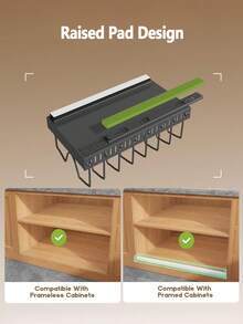 [US-Based Shipping]1pc Black Under-Cabinet Pull-Out Pot & Pan Storage Rack With Sliding Lid Holder And Pot Rack, Kitchen Lid Storage Rack, Adjustable Cookware Holder, Pot Rack Countertop Cabinet Dishware Tray, Pull-Out Storage Rack, Tiered Shelf, Multi-Level Countertop Pot Lid Holder, Under-Cabinet Pot And Pan Storage Rack, Sliding Pot Lid Holder And Cookware Rack, Pull-Out Pot And Pan Storage Rack, Kitchen Pull-Out Dish Drainer, Storage Rack, Plate Holder, Carbon Steel Shelf, Countertop Dish Rack, Large Capacity For Pots, Lids, Baking Tools, Tableware, And Cookware. Slides Into Cabinet For Storing Pots, Lids, Baking Tools, And Tableware. 8 Adjustable Shelves. - Nhiều màu - Xem 8