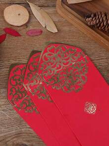 中式烫金压纹红包，2026年蛇年春节装饰，农历新年来信红包，节日用品，春节红包，2026年春节红包，蛇年春节红包，中式礼金红包，幸运红包，大号办公红包，春节红包，适用于春节、春节、生日、婚礼、派对祝福（颜色随机） - 彩色 - 查看 4