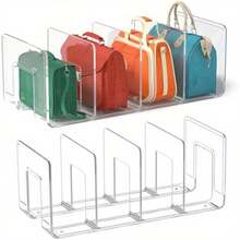 4pcs Transparent Acrylic Storage Rack | Multi-Purpose Organizer Shelf, Suitable For Wardrobe, Desk And Entryway - Organize Clothes, Clear Desk, Display Keys/Bags, Fashionable Transparent Design, Maximize Space Utilization - Clear - View 8