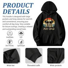 Vintage Pug Dad Graphic Hoodie - Perfect Father's Day Gift For Dog Lovers, Casu,Soft And Breathable Fabric, Loose Style, Perfect For Concerts And Hiking Trips - 款式9 - 查看 6