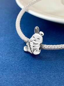 1pc Cute Cartoon Bead Charm, Suitable For Bracelet, Necklace DIY Jewelry Making, Gift For Friends - Rabbit Hugging Carrot - View 9