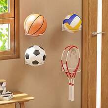 1pc Wall-Mounted Basketball Hoop, Iron Art, Basketball And Football Rack, Multi-Function Ball Storage Rack, Storage Hanging Rack, Display Rack, For Home Room Living Room Office, Valentine's Day New Year Gift Decoration Fashionable Home Storage Rack, Convenient Home Organizer, Suitable For Home, Room, Living Room, Bedroom, Office, Gymnasium And Mall, No Power Required - Multicolor - View 7