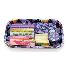 19pcs Rolling Tray Set,10 Packs Mixed Fruit Flavored Rolling Papers,4-Layer Zinc Alloy Grinder,5 Packs Tips,Cigarette Maker And Case,110mm Cigarette Roller,Smoking Stuff,Party Supplies,Gift. Father' S Day Gift. - 彩色 - 查看 4