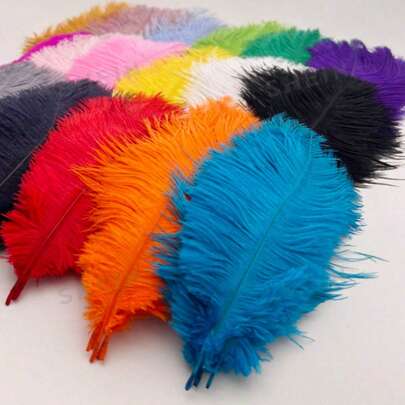 5pcs 15-20cm Artificial Ostrich Feathers, Multi-Color (Red, Orange, Blue, Pink Etc.). Ostrich Feather Material: No Special Material. Highly Decorative, Fashionable & Unique, Vibrant Colors. Suitable For Handicrafts DIY, Party Decorations, Stage Settings, Etc.