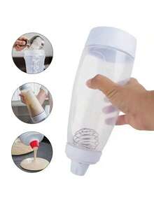 1000ml Hand-Cranked Batter Mixer Bottle Batter Dispenser,Salad Bottles, Condiment Bottles, Cooking Bottles, Kitchen Dispensing Bottles - Trong sáng - Xem 1