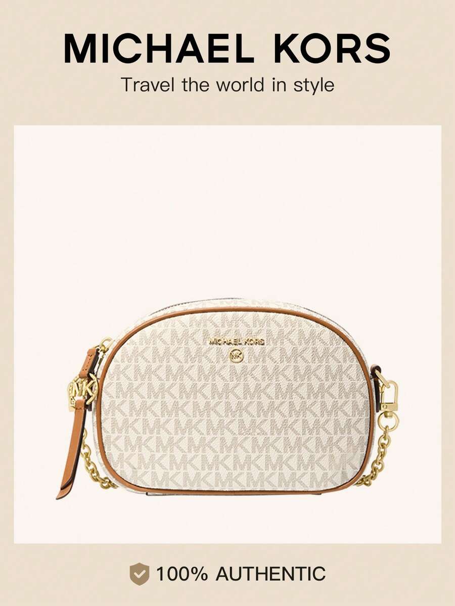 Michael Kors Jet Set Charm MK 女士单肩包，小号字母印花相机斜挎包，休闲单肩包，适合日常聚会