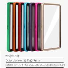 Estuche de metal resistente a los rayos UV para tarjetas calificadas - Protector magnético apilable de aluminio metálico - Naranja Quemada - Ver 12