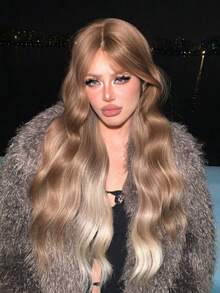 额头蕾丝 4 * 1，额头蕾丝卷发假发，多色卷发假发，30 英尺长，自然逼真，适合日常佩戴。 - 彩色 - 查看 3