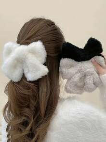 1 Stück eleganter Oversized Plüsch-Schleifen-Haarclip, süße Haarspange, Prinzessinnen-Haarreif, Haarklammer, Haarspange, Haarspangen, Haarschmuck für Frauen - Verschiedenfarbig - Übersicht 10