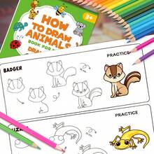 Cómo dibujar un libro de imágenes sencillo de animales con contenido fácil de entender, pasos detallados y prácticos, contenido rico y diverso, y conveniente para la práctica. Este sencillo libro de imágenes es una herramienta muy útil para pintar, que nos ayuda a dominar rápidamente las habilidades de pintura y a disfrutar del placer de pintar - Multicolor - Ver 8