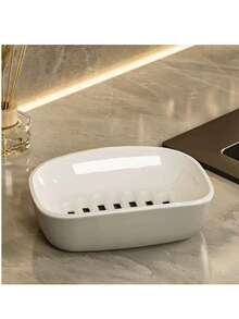 2/1pc Multi-Functional Double Layer Soap Dish - PP Plastic Soap Holder With Hollow Out & Anti-Slip Bottom, Residue-Free Quick-Dry Design, Fits 99% Soap Sizes, Perfect Storage Rack For Bathroom Vanity, Sink, Shower & Toilet, Lightweight Durable Bathroom Organizer For Daily Use - Multicolor - View 5