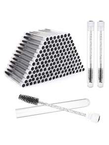 60-10 Eyelash Brush Tubes, Crystal Rod Eyelash Curler Tubes, Reusable Eyelash Brush, Dust-Proof Cleaning Agent Storage Tube - Black - View 1