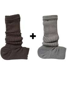1/2/3 perechi de șosete pentru femei, șosete japoneze stivuite, șosete de toamnă și de iarnă, șosete lungi tricotate gri, acoperitoare pentru picioare cu mătase neagră, pentru a arăta subțire, șosete lungi JK de primăvară și de toamnă, pentru căldură de iarnă - Manșe pentru picioare și picioare - Vizualizare 15
