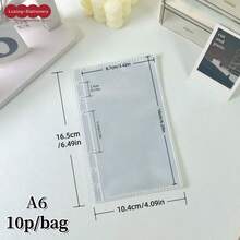10/20/30/50 tờ giấy trong suốt khổ A6/A7/M5/A8, giấy chèn album ảnh hai mặt, bao đựng ảnh, giấy thay thế cho sổ dán sticker, chất liệu PP chất lượng cao, thích hợp để đựng ảnh thần tượng, bưu thiếp, thẻ sưu tầm, ảnh, thẻ học sinh, lưu trữ tài liệu, văn phòng phẩm, sổ kế hoạch, v.v. - Trong sáng - Xem 6