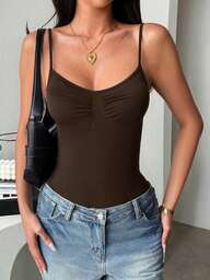 GAOVOT Y2k Sexy Hot Girl Strakke All-Season Sportieve Casual Cami Bodysuit