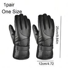 1 paire de gants d'hiver  de haute qualité, sensibles à l'écran tactile, doublure en polaire pour la chaleur, coupe-vent, imperméable, antidérapant, durable, léger, convient aux hommes et aux femmes, idéal pour le cyclisme, la moto, les déplacements par temps froid - Multicolore - Voir 8