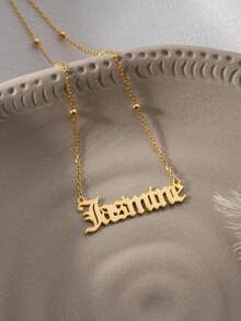 1 Personalized Name Customization, 1-3 Name Customization, Different Chain Styles To Choose From, 18k Gold Stainless Steel Jewelry Necklace, Different Fonts To Choose From, Suitable For Daily Wear, Customized Styles, Valentine's Day, Family, Mother's Day, Christmas Styles, Including Exquisite Gift Boxes. - Gold - View 4