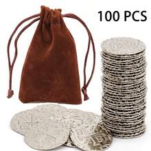 20/50/100/150枚合金海盗宝箱硬币套装，适用于桌游、游戏代币、角色扮演，是送给朋友的理想礼物。 - 彩色 - 查看 14