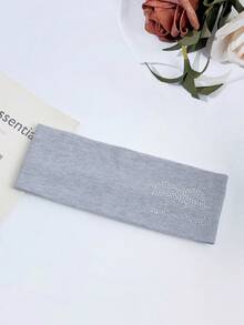 1pc Minimalist Thin Solid Color Knit Rhinestone Bow Headband, Versatile For Daily Wear, Commute, Casual, Party, Yoga, Exercise, Soft Fabric Hair Band Women Head Wrap Fashion Hair Accessories - Multicolor - View 6