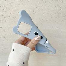 【店舗人気モデル】面白いカバの3Dキャラクター携帯ケース スタンド付き Apple compatible with iPhone 12/13/14/15/16/17 Pro Air Promax対応 誕生日やクリスマスプントに最適 子供や若者向け, 誕生日プント,かわいいスマホケース,遊び心のあるケース,シリコンケース,耐久性のあるカバー,compatible with iPhoneカバー,楽しいユーザー,子供向けギフト - ブルー - チェックする 11