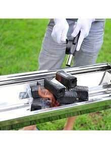 1 Portable Barbecue Hand Crank Fan - Compact Manual Hand Operated Bellows, Quickly Ignites Fire, Suitable For Outdoor Picnics, Camping And Backyard Cooking Adventures - Durable, Lightweight And Easy To Use Fire Starter Accessory. - Black - View 1