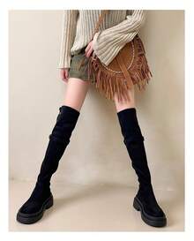 Women Over-The-Knee Boots - Brown - View 6