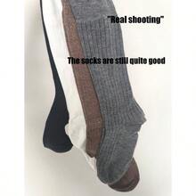 4 Pairs, Over The Knee Socks For Women In All Seasons, Long Knee Socks For Spring And Autumn, High-Top Pregnant Women, Non-Slip, Non-Squeezing Calf Socks For Winter - màu đen - Xem 3