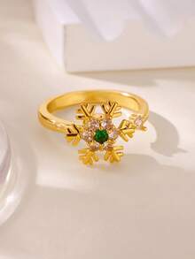 1 chiếc nhẫn hoa lục giác Opal cổ điển dành cho nữ, nhẫn đeo tay bằng đồng mạ vàng 18K, trang sức thời trang cho nữ, phụ kiện ngày lễ tình nhân, mẹ, mẹ, ngày của mẹ, quà tặng - Vàng - Xem 9