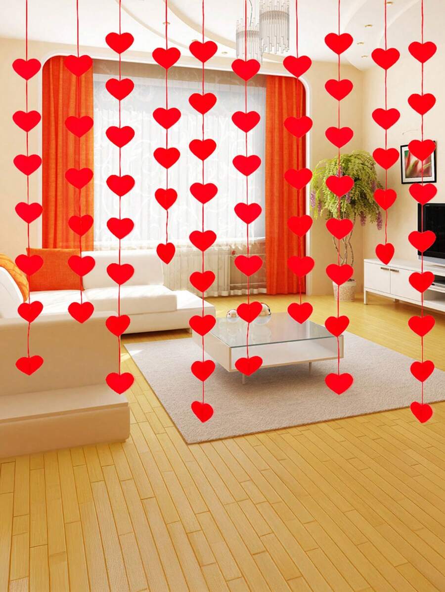1 Bộ/4 Bộ đồ trang trí bằng vải không dệt hình trái tim màu đỏ, thích hợp cho Ngày Valentine, đám cưới, kỷ niệm, tiệc sinh nhật, trang trí phòng, đồ trang trí kỷ niệm, đồ trang trí đa năng cho các ngày lễ, trang trí Ngày Valentine, trang trí phòng, trang trí nhà cửa.
