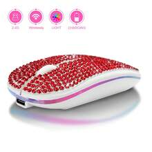 1个闪亮多彩可充电无线鼠标，2.4GHz+5.2GHz双模无线鼠标，水晶钻石镶嵌表面，符合人体工学设计，静音点击，兼容Windows/MacOS/iOS/Android/Linux系统。精致闪亮的无线鼠标，是送给她的完美礼物，生日、节日皆宜。 - 彩色 - 查看 18