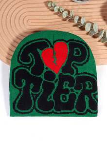 3顶Y2K系列顶级男女通用爱心字母针织帽，街头风骷髅帽，瑜伽帽，情侣针织帽，适合日常佩戴、户外运动，理想的冬季礼物装备 - TOP TIER - 查看 18