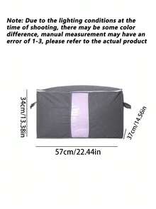 Set de 3/1 bolsa plegable para almacenamiento de ropa en el hogar, organizador de almacenamiento doméstico para ropa, ropa de cama, suéteres, almohadas y organización de armarios - Gris Claro - Ver 11
