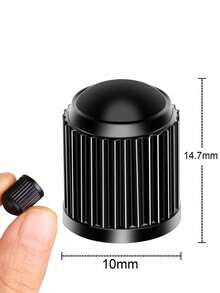 20pcs Plastic Black Car Tire Valve Stem Caps With O-Ring Rubber Seal, Round Top Dustproof Valve Stem Caps For Car, Motorcycle - Black - View 9