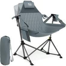 Hammock Camping Chair Oversized Swinging Hammock Chair With Adjustable Back And Seat For Outdoor Lawn Sports Supports 400lbs Grey - Gray - View 1