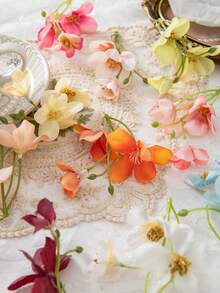 10个4.33英寸人造格桑花头，仿真植物，家居、餐厅、客厅、户外花园装饰，插花艺术，摄影道具，秋季、春季，花瓶，花墙，花环，新娘捧花，婚礼装饰，DIY花环材料，生日派对装饰材料，家居装饰配件，情人节，新年礼物 - 混色 - 查看 1