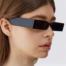 Retro Square Oval Fashion Glasses - Anti-Glare Small Rectangular Frame, Lightweight And Durable Design, Unisex,  Casual Accessories, Retro Style, Comfortable To Wear, Decorative Glasses, Must-Have For Fashion Enthusiasts - 黑色 - 查看 2